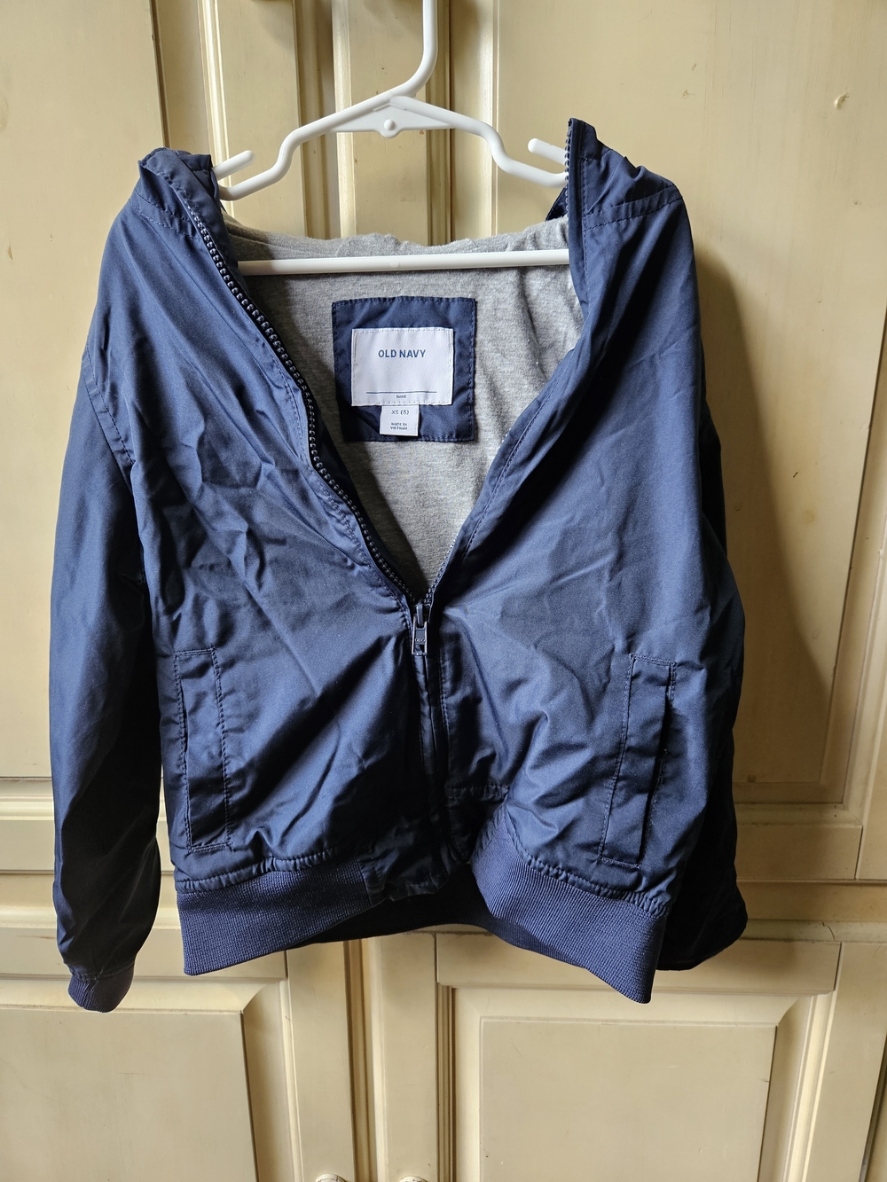 Old Navy Navy Zip-Up Hooded Jacket